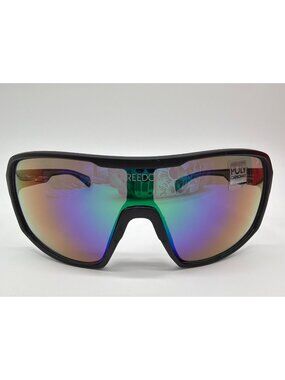 Kreedom Ryder Polarized Sunglasses With Multi-Color Mirror Lenses & Black Frame